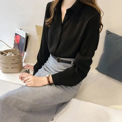 Dames Blouse Lange Mouwen Zomer Chifon Stijl