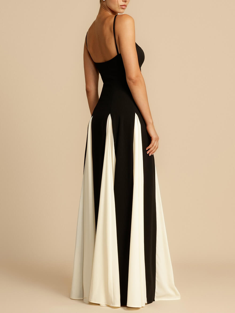 Dames Avondjurk Elegante Maxi Zwartwit Jurk