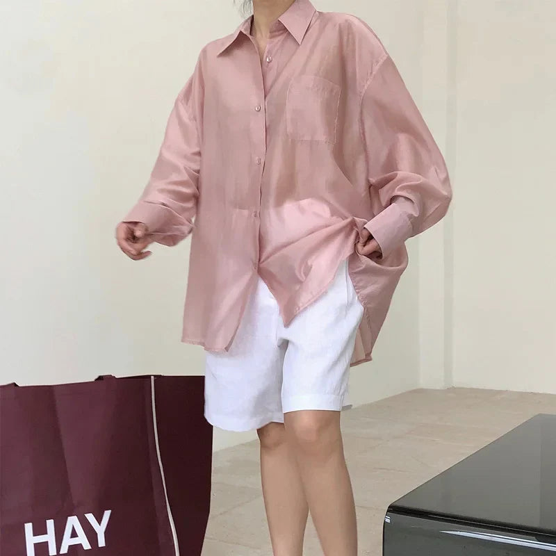 Lichte Zomerblouse voor Vrouw Vrij Gevoerde Mode