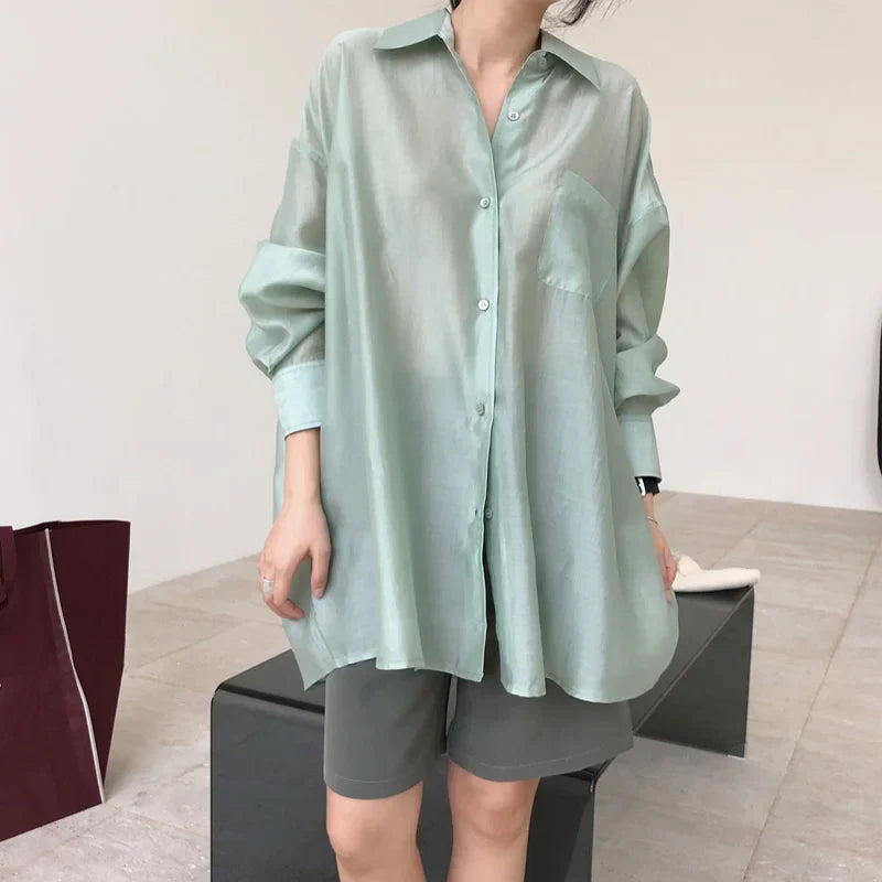 Lichte Zomerblouse voor Vrouw Vrij Gevoerde Mode