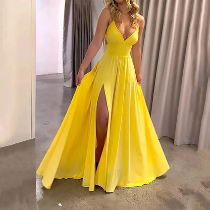 Dames Maxi Jurk Zomer Split Jurk met Bretels - StudioMarella