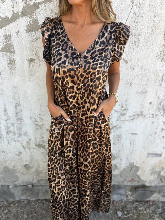 Dames Jumpsuit Zomer Mouwloos Luipaardprintjurk - StudioMarella