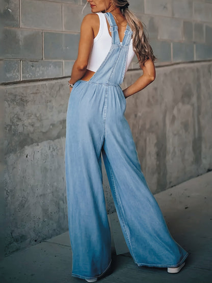 Dames Zomer Overall Wijde Denim Broek Losse Fit