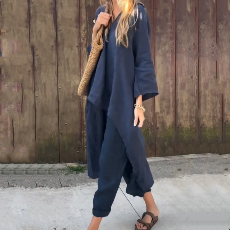 Dames Zomerbroek Lange Rug Set Marissa
