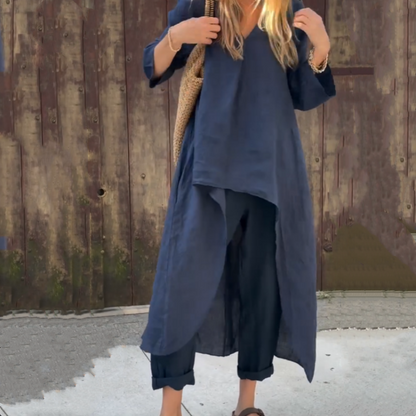Dames Zomerbroek Lange Rug Set Marissa