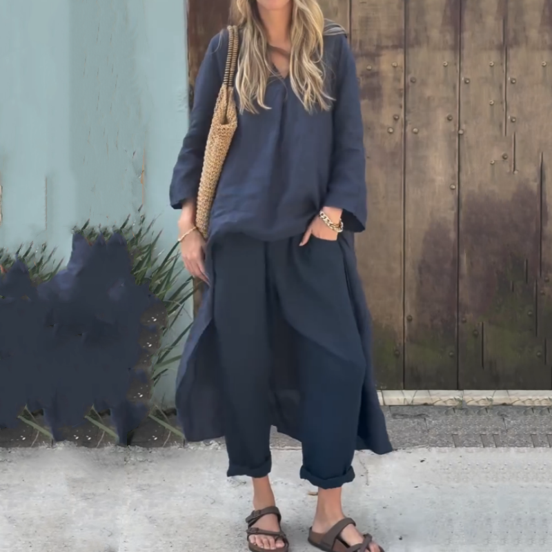 Dames Zomerbroek Lange Rug Set Marissa
