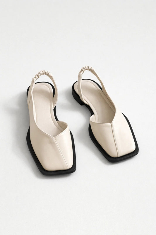 Dames Slingback Ballerina's Vierkante Neus Elegant Zwart - StudioMarella
