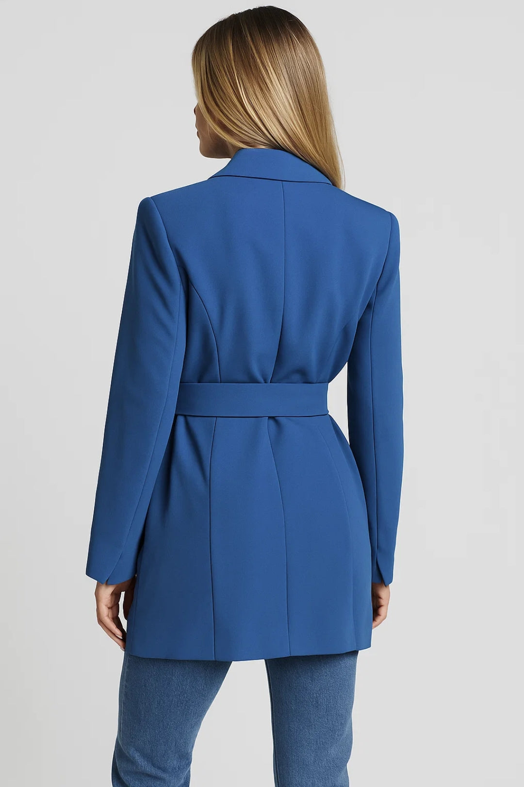 Dames Blazer Getailleerd met Ceintuur Modern Stijl