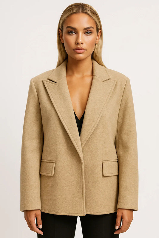 Dames Blazer Oversized Klassiek met Revers en Zakken - StudioMarella