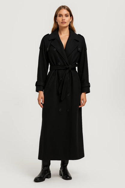 Dames Trenchcoat Lang Model Met Ceintuur Lichtbruin - StudioMarella