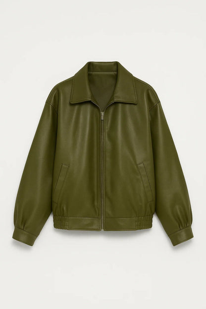 Dames Bomberjack Oversized met Rits en Reverskraag