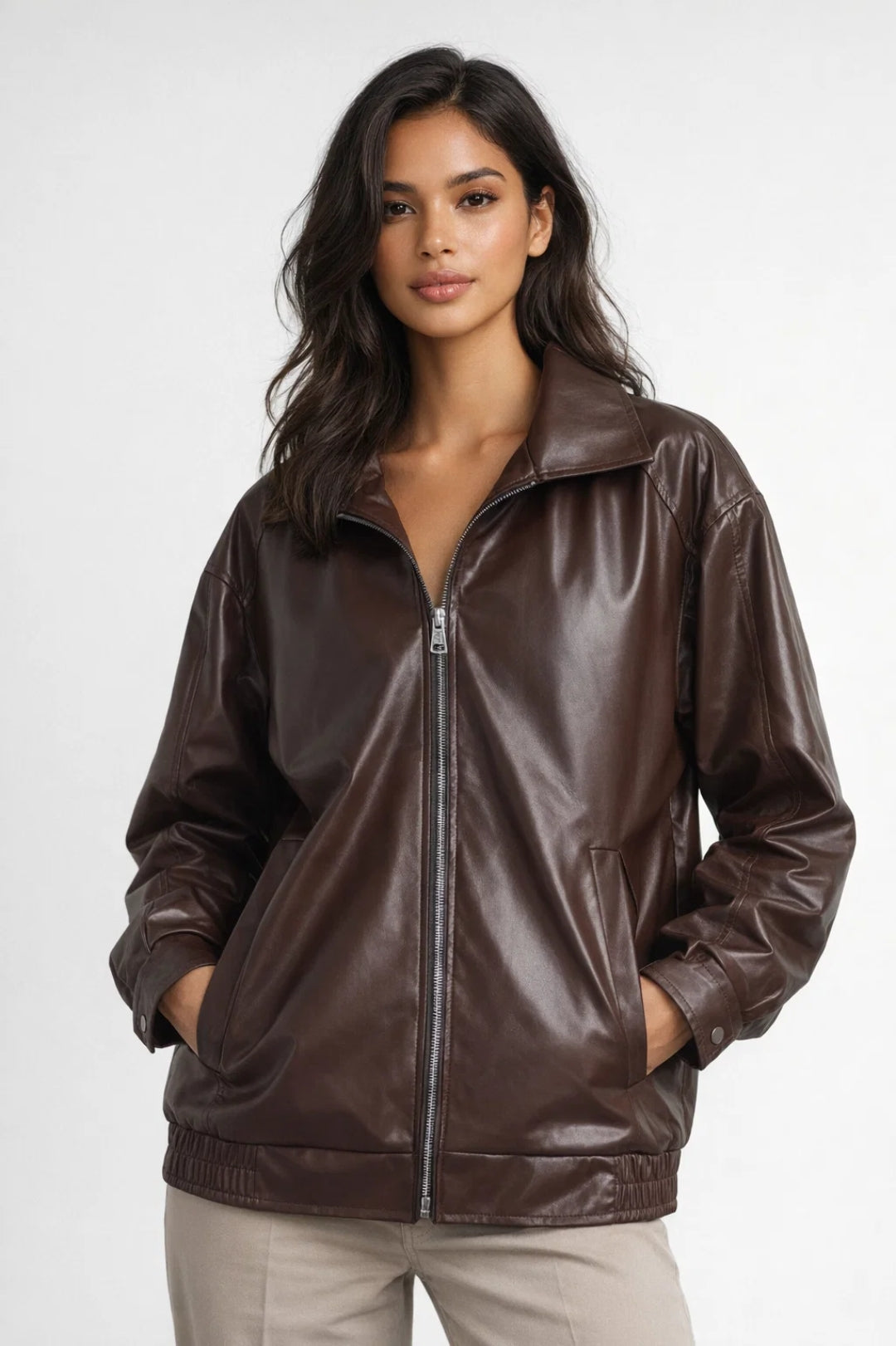Oversized Bikerjas Dames met Rits - Veelzijdige Stijl - StudioMarella