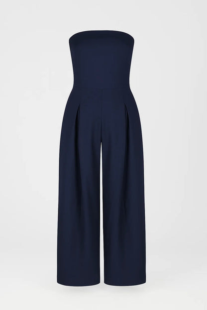 Dames Jumpsuit Strapless Wijd Been Hoge Taille Elegante Zomerjurk