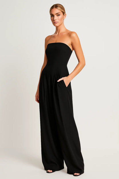 Dames Jumpsuit Strapless Wijd Been Hoge Taille Elegante Zomerjurk