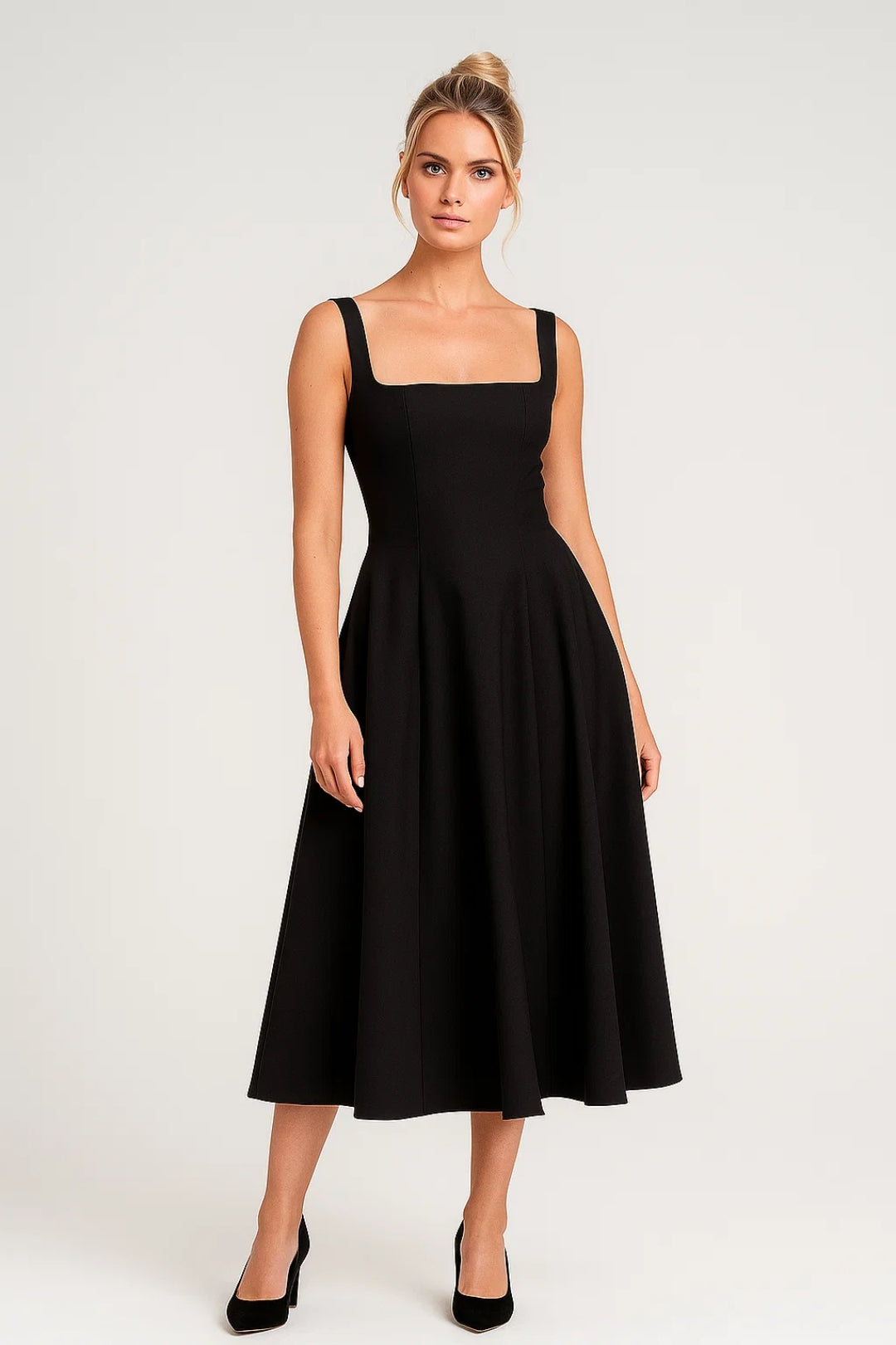 Mouwloze Midi Jurk Dames A-lijn Elegant Zomerjurk - StudioMarella