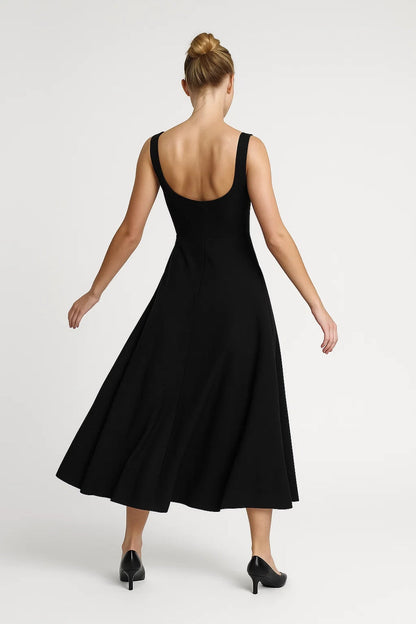 Mouwloze Midi Jurk Dames A-lijn Elegant Zomerjurk