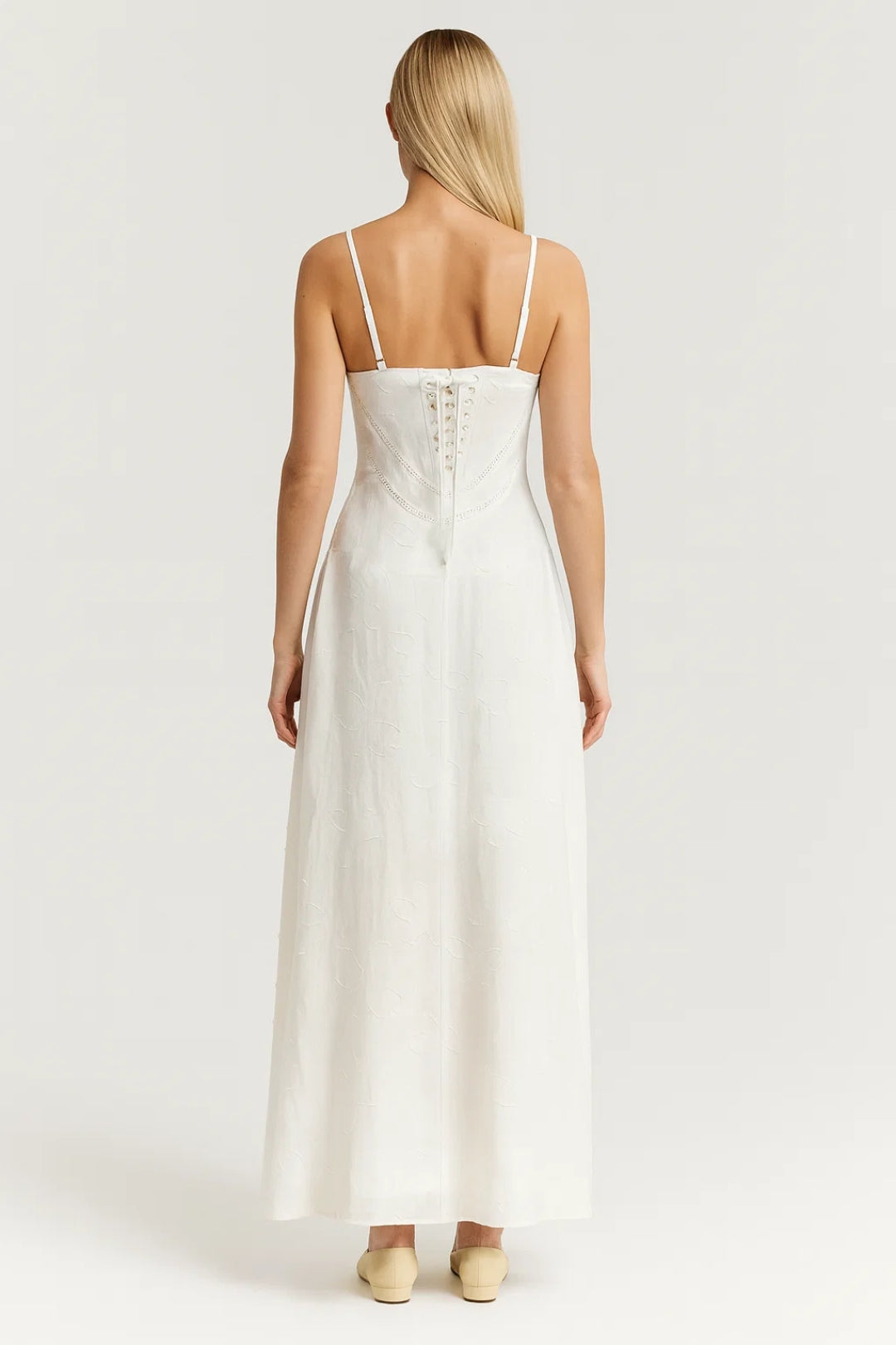 Dames Maxi Jurk Mouwloos met Spaghettibandjes en Sweetheart Halslijn