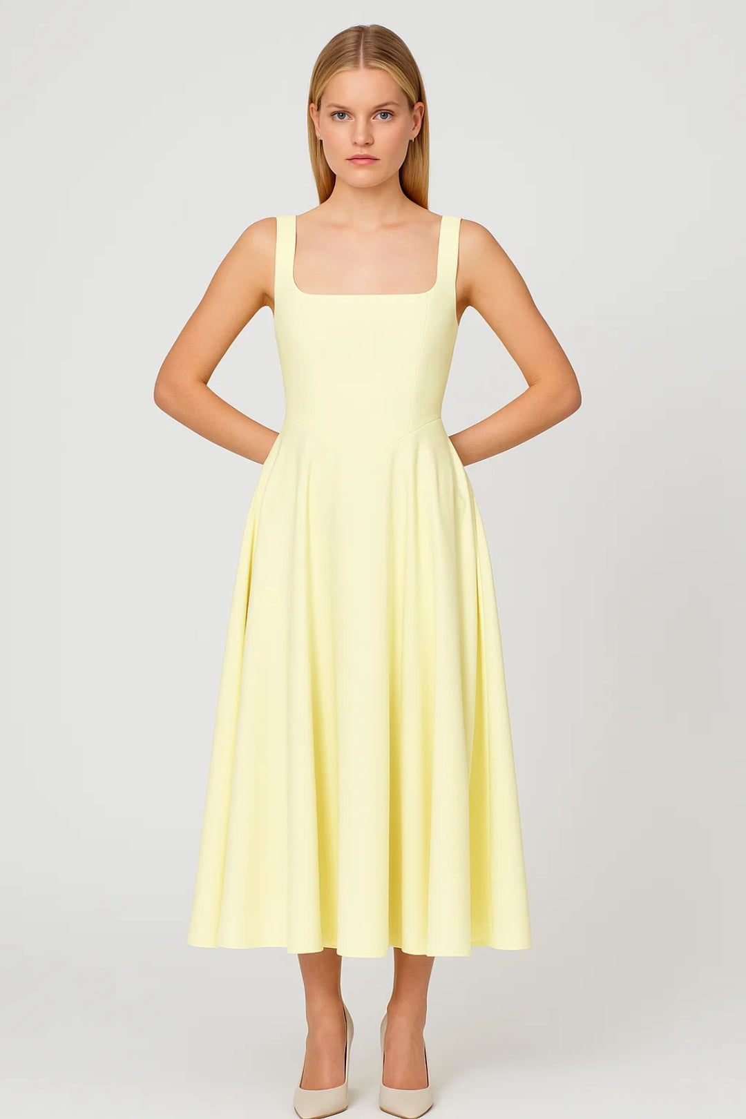 Mouwloze A-lijn Midi Jurk voor Dames Elegante Zomerjurk - StudioMarella