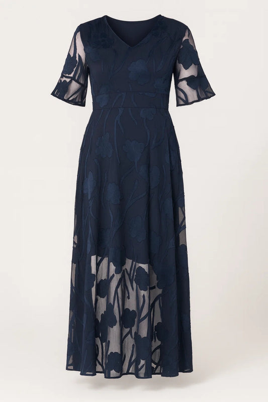 Midi Jurk voor Dames met V-hals en Bloemenprint - StudioMarella