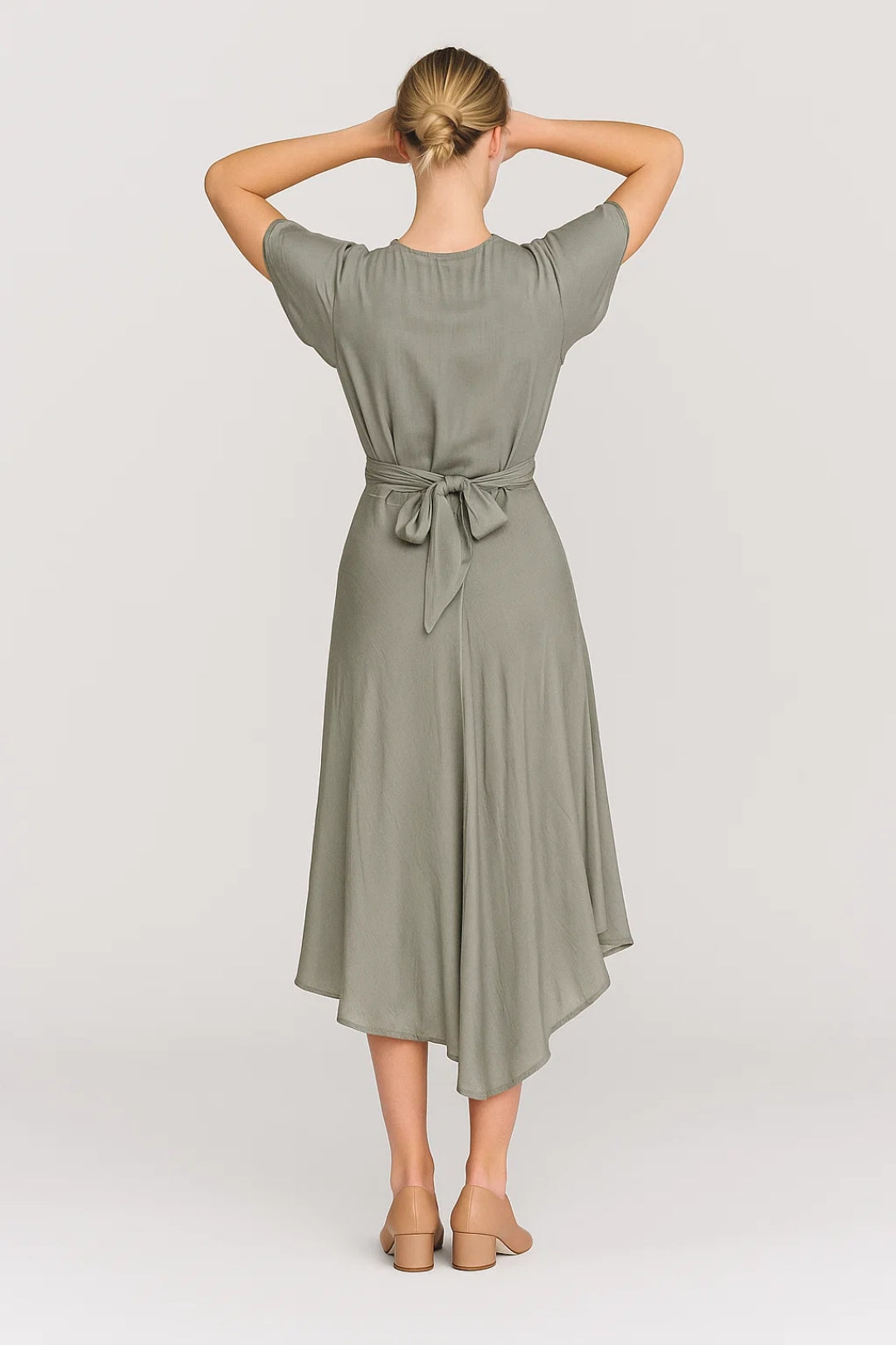 Midi Jurk Dames Elegant Met Cut-out Detail