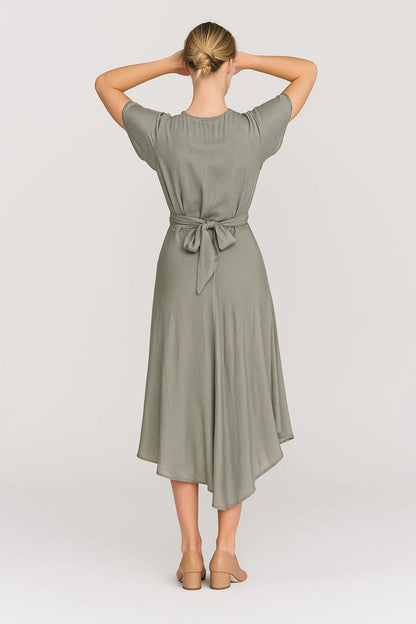 Midi Jurk Dames Elegant Met Cut-out Detail