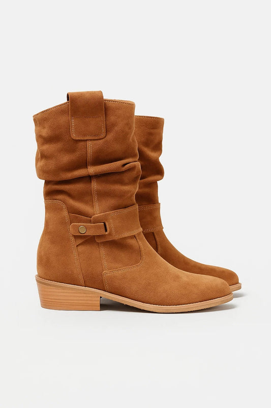 Dames Laarzen Slouchy Model met Gesp Klassieke Stijl - StudioMarella