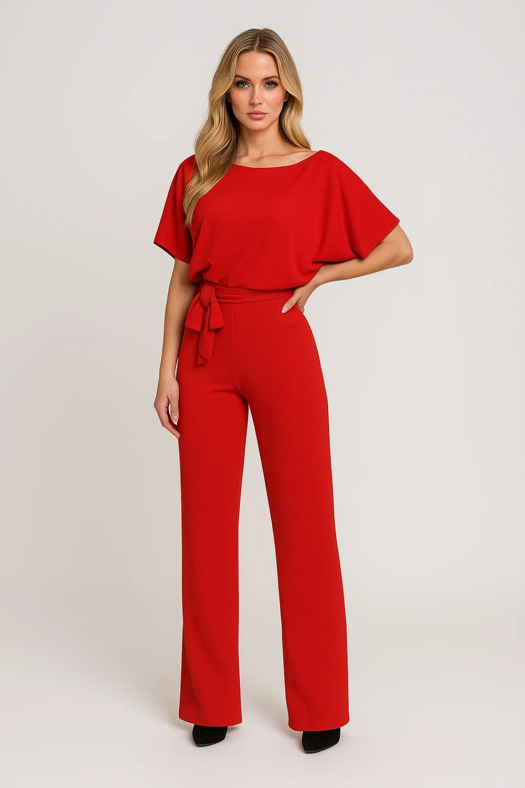 Dames Jumpsuit Wijd Met Ceintuur Elegante Zomerjurk