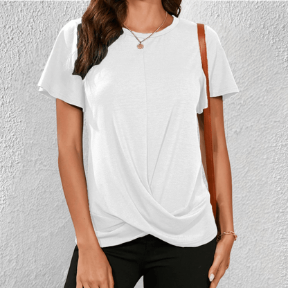 Dames T-shirt met Gedraaide Voorkant | Tops Dames Casual 3