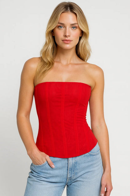 Dames Corset Top Strapless Figuurlijn Elegant Zwart