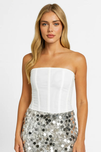 Dames Corset Top Strapless Figuurlijn Elegant Zwart