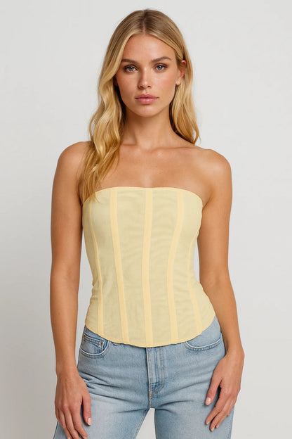 Dames Corset Top Strapless Figuurlijn Elegant Zwart