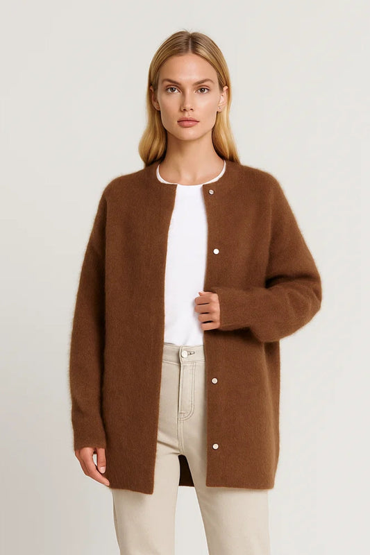 Dames Vest Oversized Cardigan Met Knopen Klassieke Stijl - StudioMarella