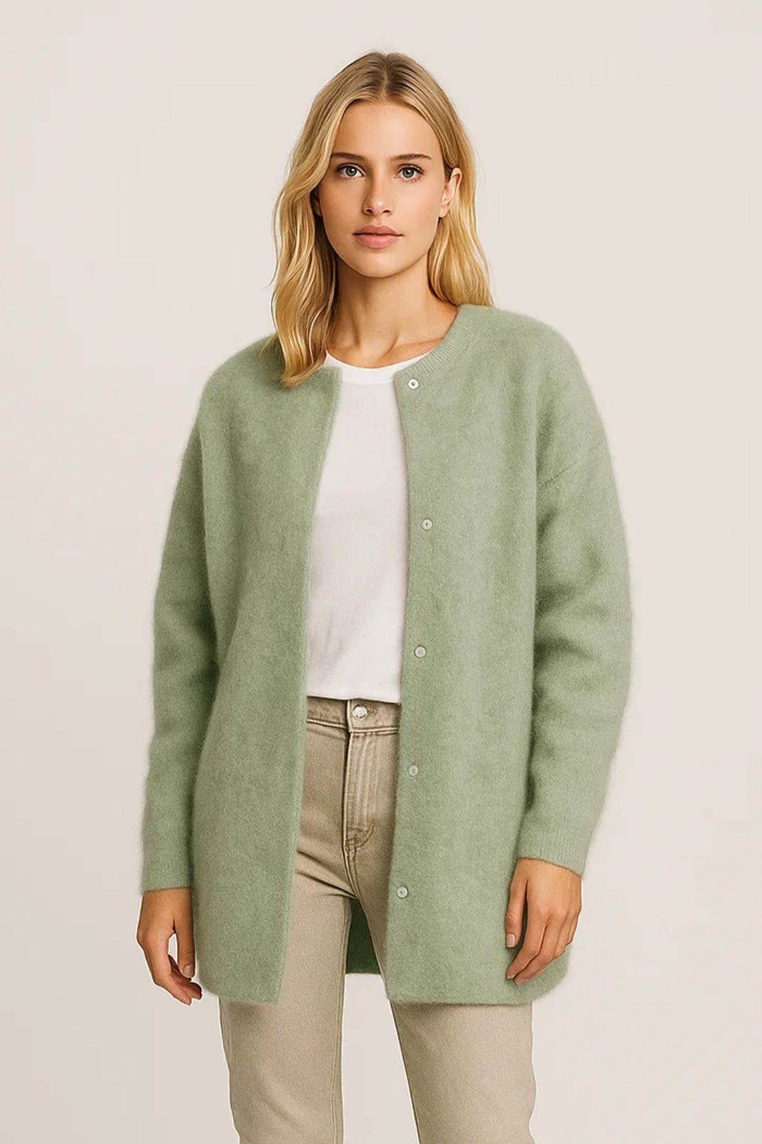 Dames Vest Oversized Cardigan Met Knopen Klassieke Stijl