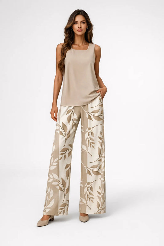 Dames Set - Mouwloze Top met Wijde Palazzo Broek Elegant Zomer - StudioMarella