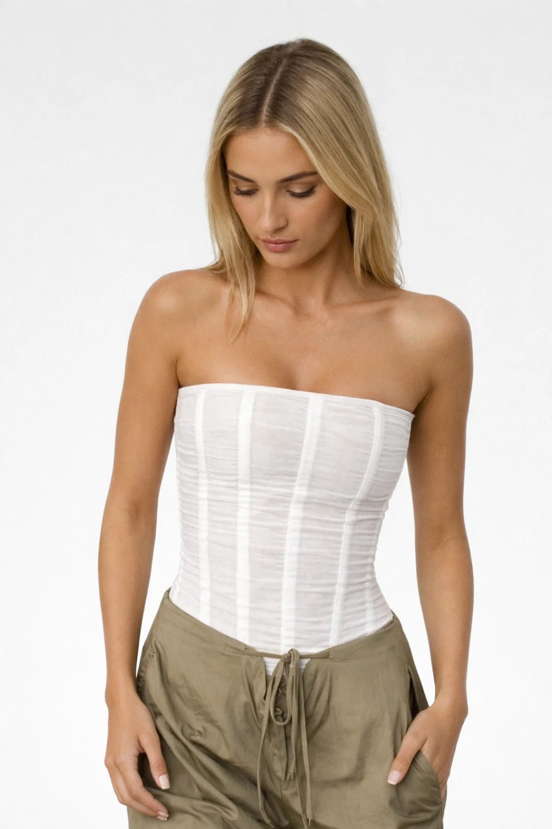 Dames Corset Top Strapless Elegant Getailleerd