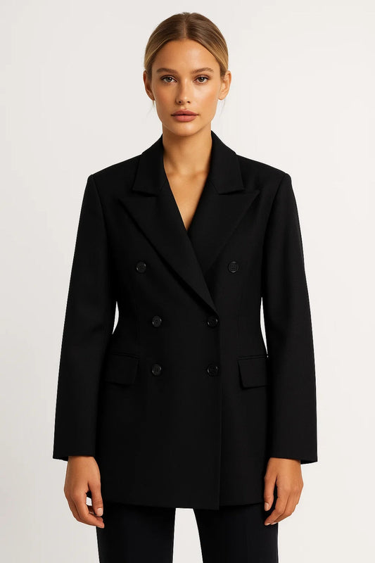 Dames Blazer Dubbelrijig Geheel Getailleerd Trendy Design - StudioMarella