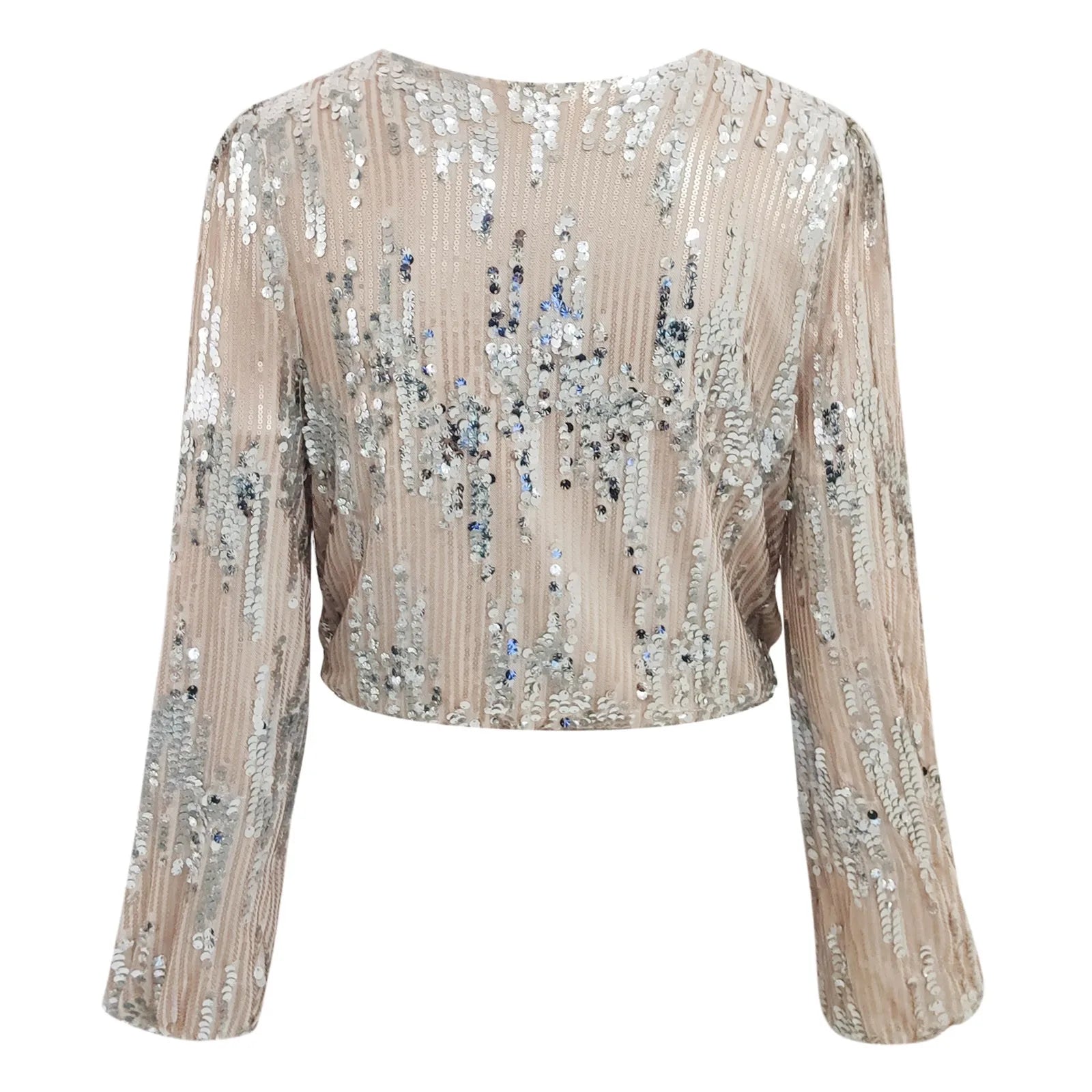 Damesblouse | V-hals & Opvallende Paillettenlook