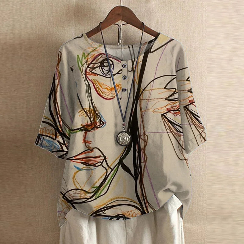Damesblouse Bloemenprint | 3/4 Mouwen 10