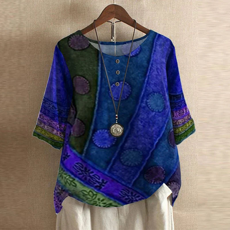 Damesblouse Bloemenprint | 3/4 Mouwen 4