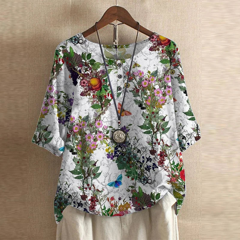 Damesblouse Bloemenprint | 3/4 Mouwen 9