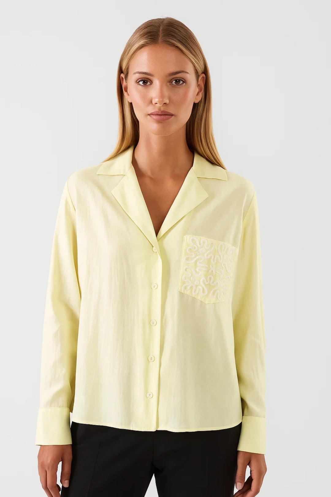 Dames Blouse Oversized met Borduurwerk en Zak