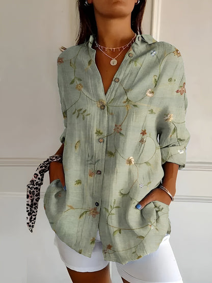 Vrouwelijke Blouse met Leuke Print en Knopen - StudioMarella