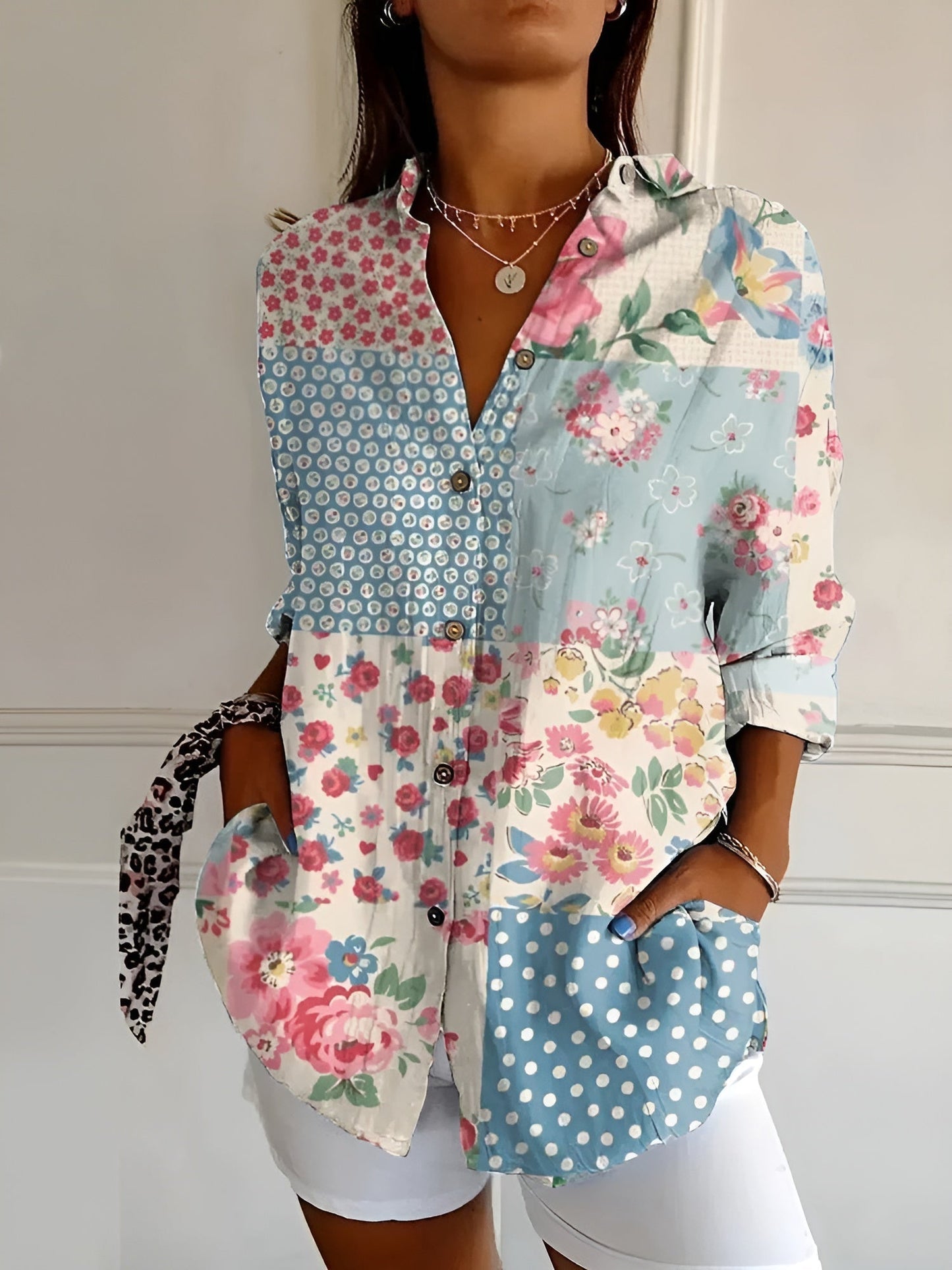 Damesblouse met Button-Downprint | Modieuze Top 2