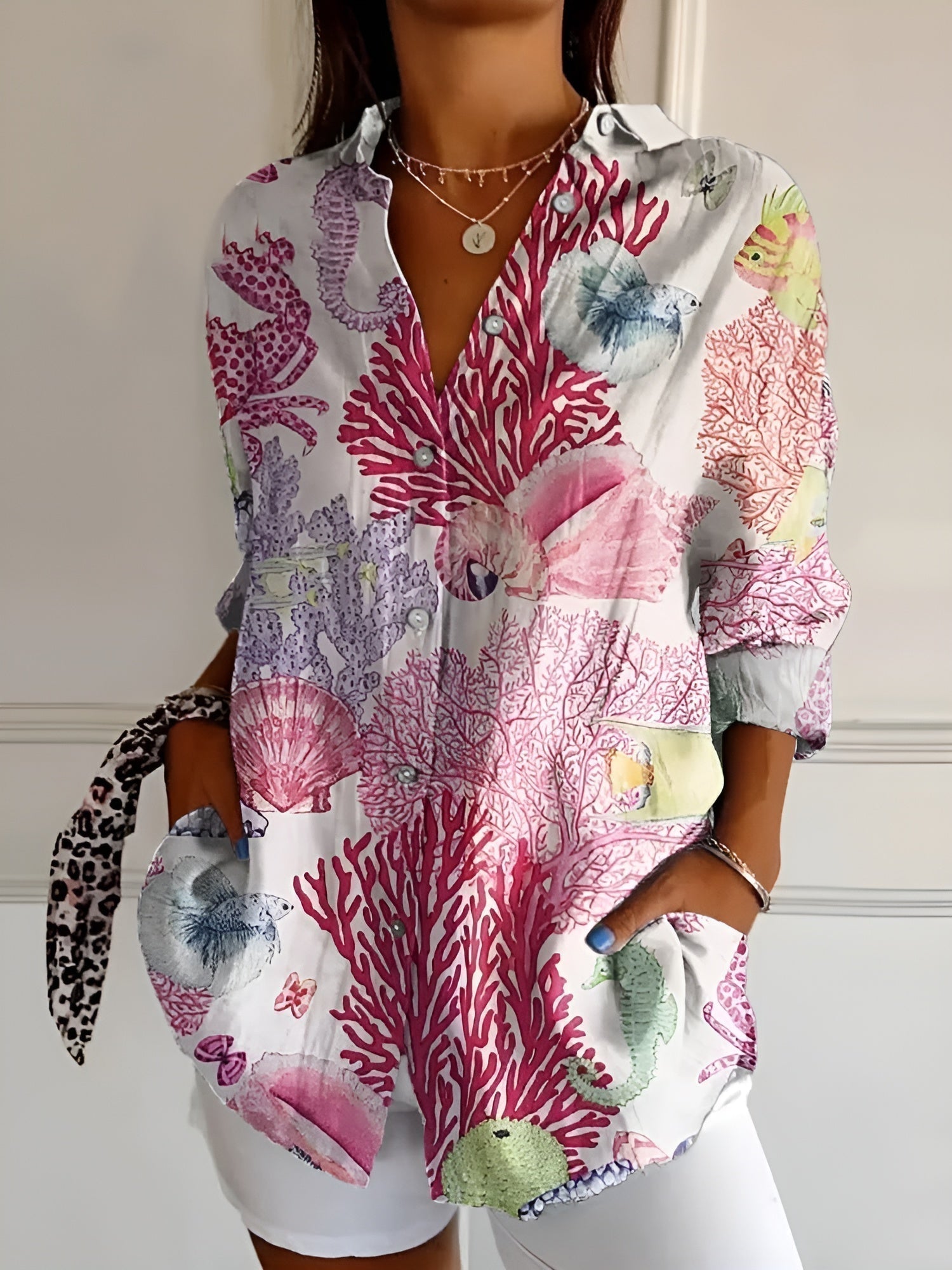 Damesblouse met Button-Downprint | Modieuze Top 3