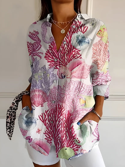 Damesblouse met Button-Downprint | Modieuze Top 3