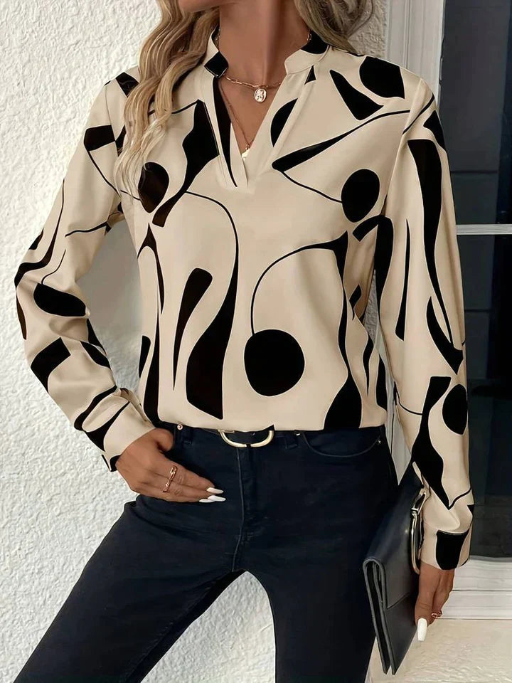 Vrouwelijke Blouse met Abstracte Floral Print - StudioMarella