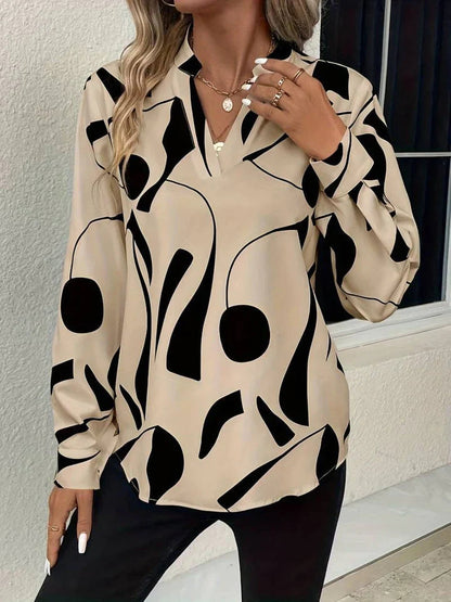 Damesblouse met Lange Mouwen en Abstracte Print | Stella 1