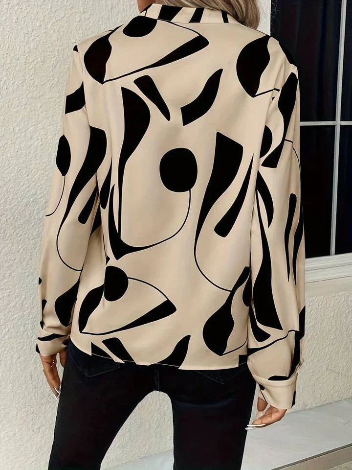 Damesblouse met Lange Mouwen en Abstracte Print | Stella 2
