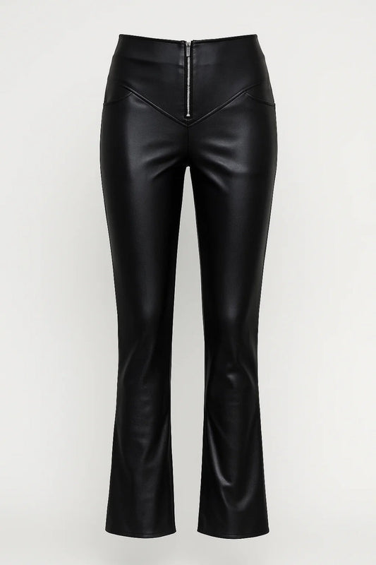Dames Pantalon Hoge Taille Flared Rits Broek - StudioMarella