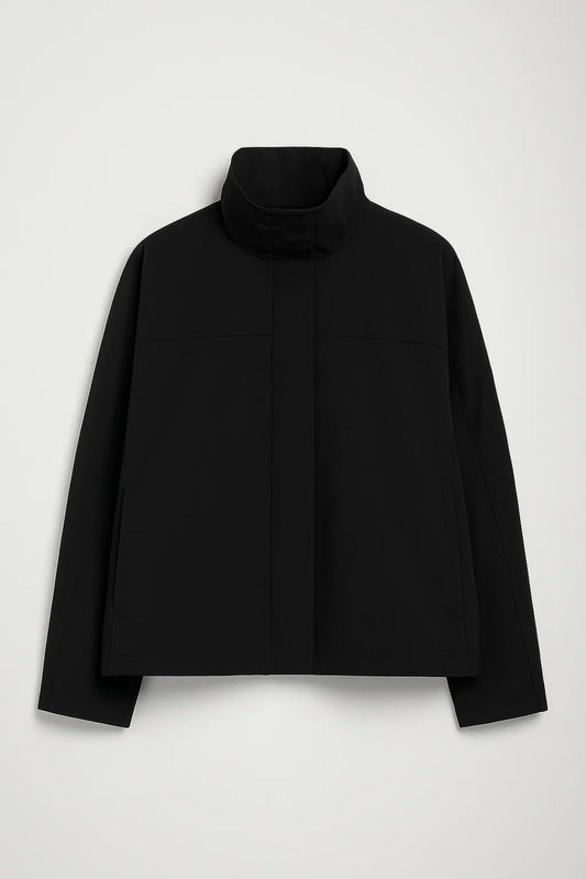 Korte Damesjas Oversized Met Opstaande Kraag Casual Stijl - StudioMarella